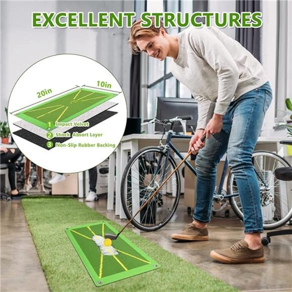 Golf Training Mat for Swing Detection Batting, Premium Golf Impact Mat - Picture 7 of 7
